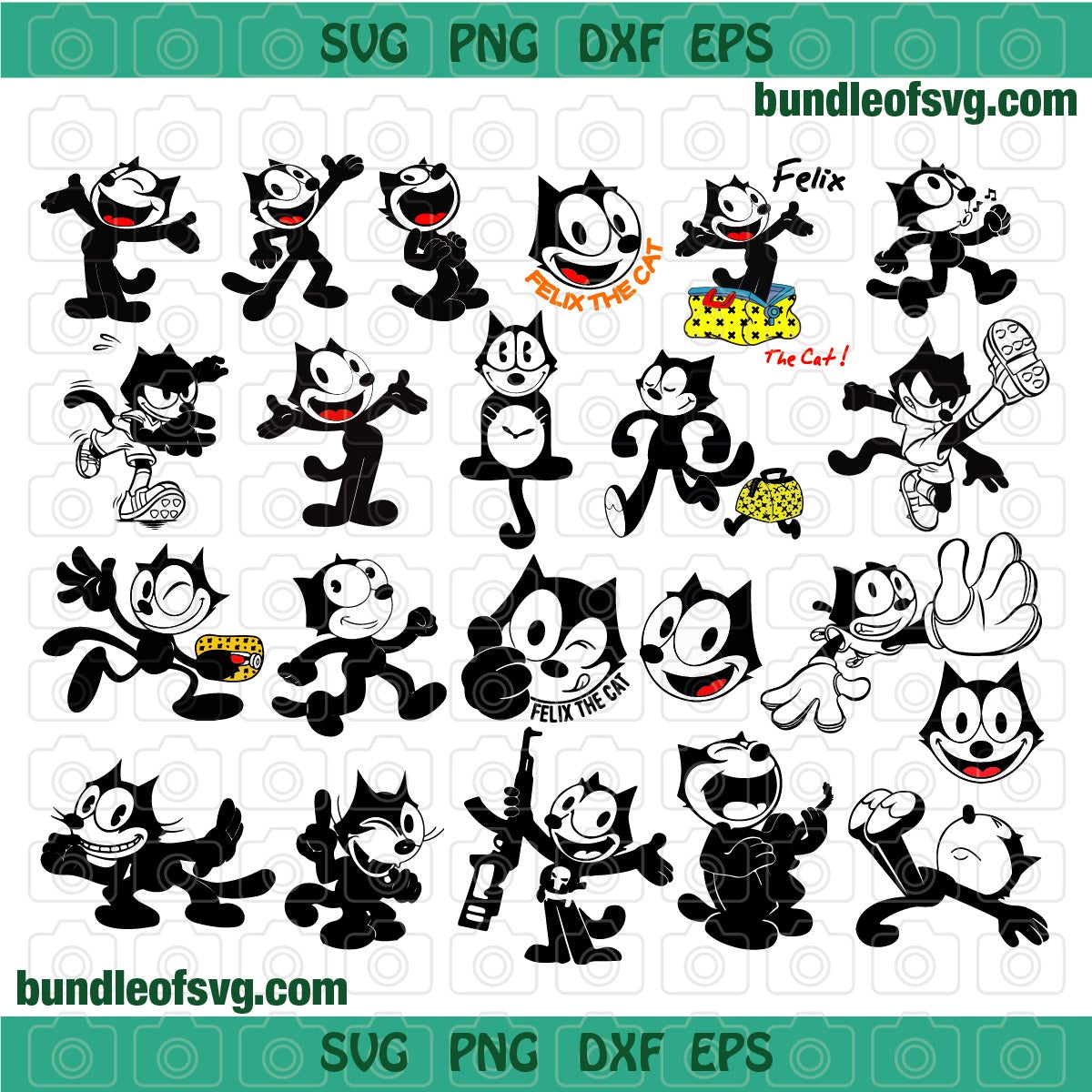 Felix The Cat SVG files Felix The Cat shirt Felix The Cat Digital Art Felix The Cat silhouette svg eps dxf png cut files cameo cricut - BundleofSVG