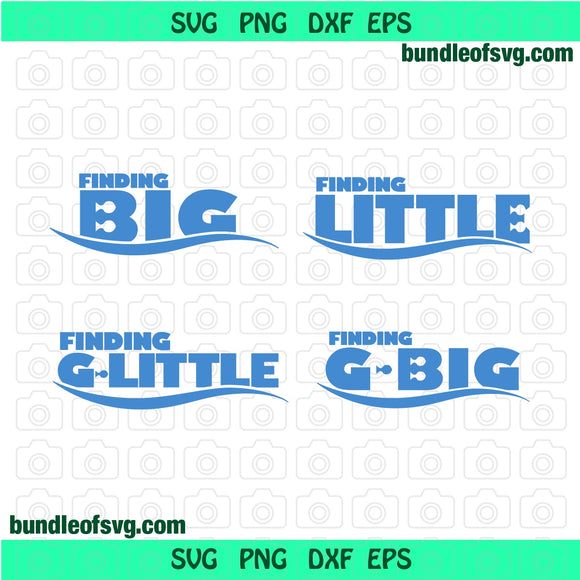 Finding Big Little SVG Finding Dory Nemo G big G Little svg Sorority svg Sisters T shirt Instant Download gifts svg eps dxf png files cricut