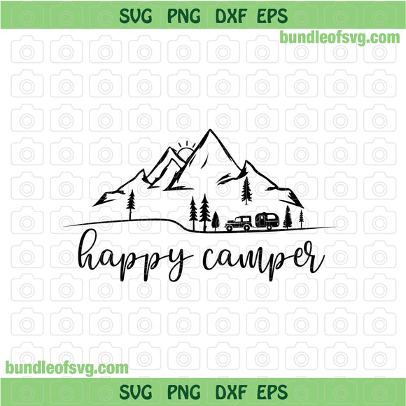 Happy Camper svg Camping life svg Campfire svg Camping svg eps png dxf cut files Cricut