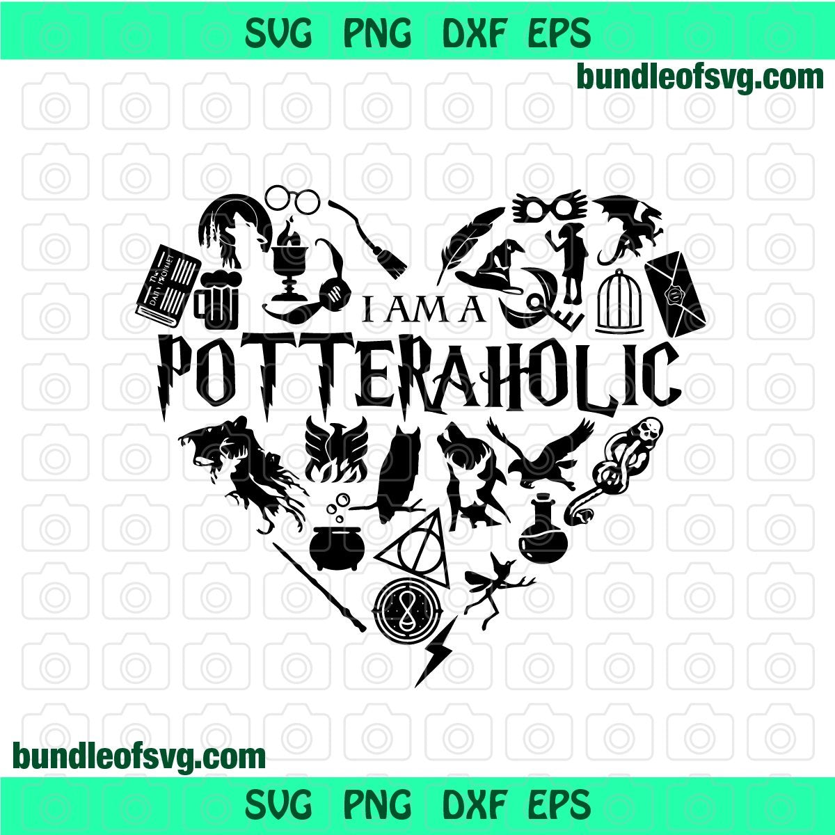 I am a Potteraholic svg Potter aholic svg Harry Potter svg png jpg dxf eps files silhouette cameo cricut - BundleofSVG