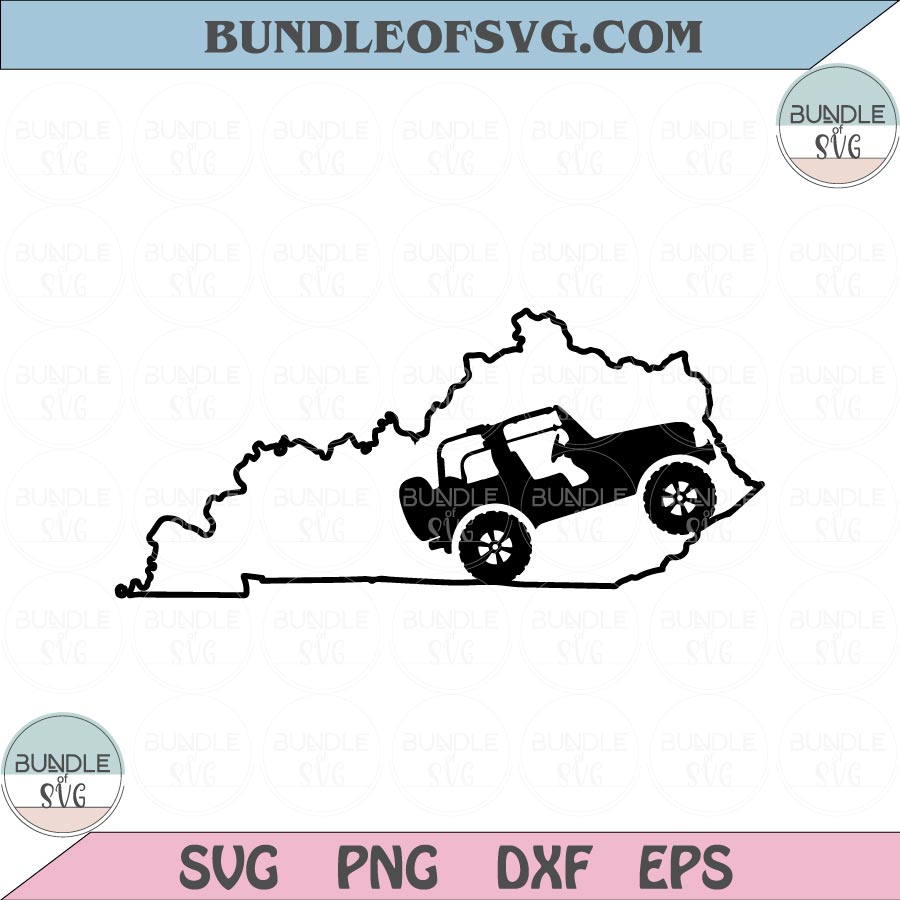 Kentucky Jeep svg Jeep Kentucky State Svg Jeep Kentucky Map Svg Png dxf eps cut files Silhouette Cameo Cricut - BundleofSVG