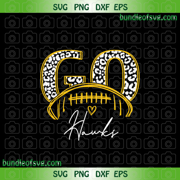 Leopard Go Hawks svg Rugby Heart Love Hawks mama svg png dxf eps cut files cameo cricut