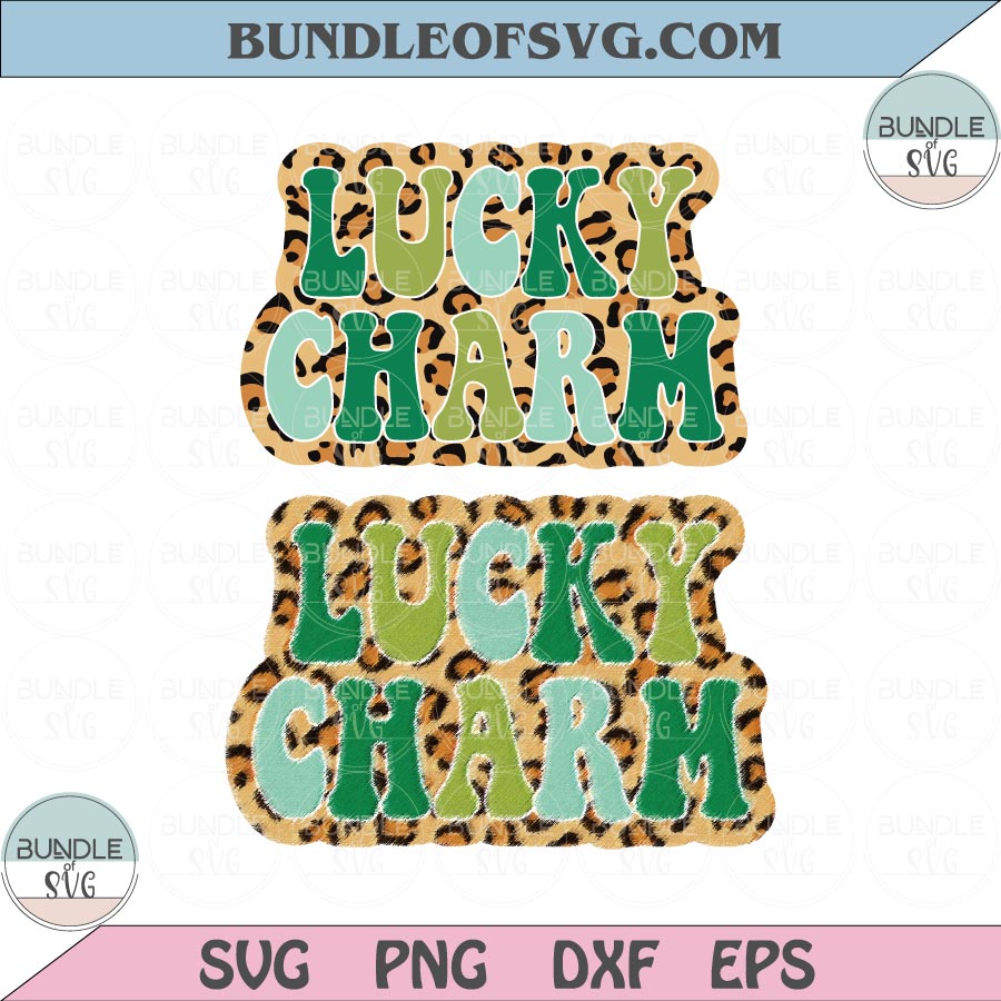 2 Styles Leopard Lucky Mama Svg Retro Lucky Charm Png Sublimation svg Cheetah Lucky Charm png eps svg file - BundleofSVG