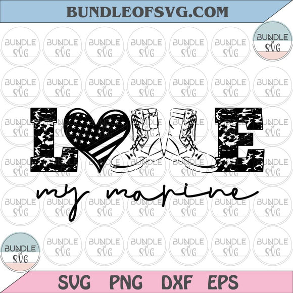 Love My Marine svg America Marine Camo Combat Boots Dog Tag svg eps png dxf cutting files Silhouette Cameo Cricut