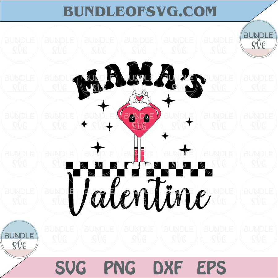 Mama’s Valentine Svg Trendy Valentines Mama’s Valentine Png Retro Eps Svg Files Cricut