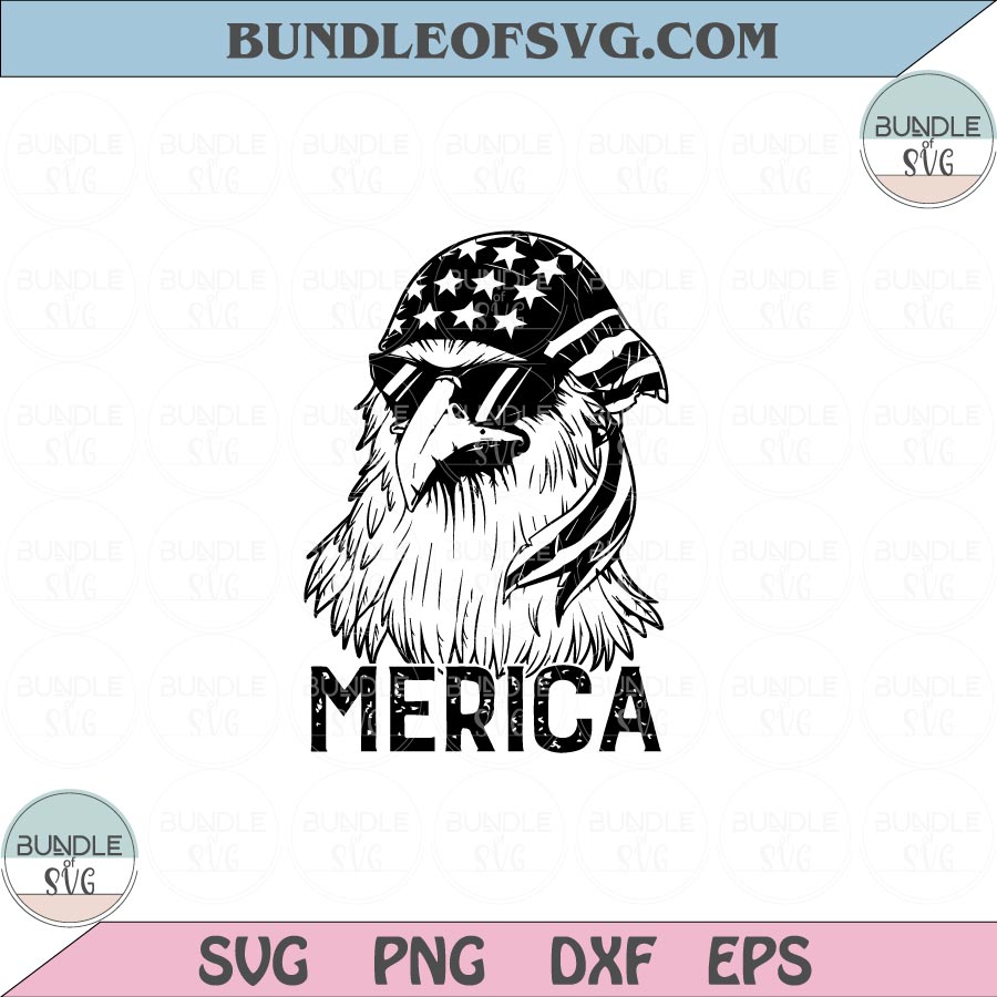 Merica Mullet Eagle Svg Merica Eagle Mullet Sunglasses 4th Of July Svg Png Dxf Eps files Cameo Cricut - BundleofSVG