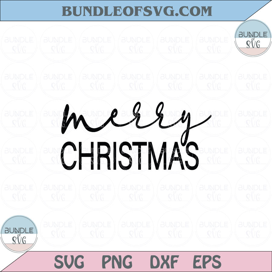 Merry Christmas Svg Retro Merry Christmas Hand Lettered Svg Png Dxf Eps files Cameo Cricut - BundleofSVG
