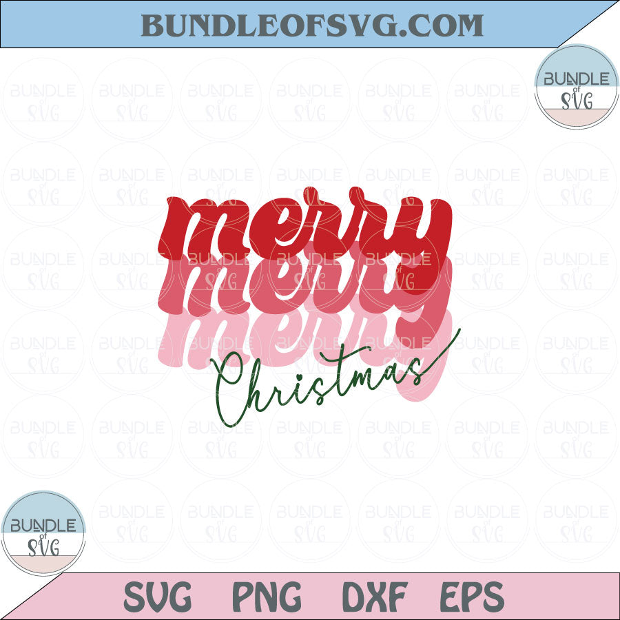 Retro Merry Christmas Svg Vintage Merry Merry Christmas Svg Png Dxf Eps files Cameo Cricut