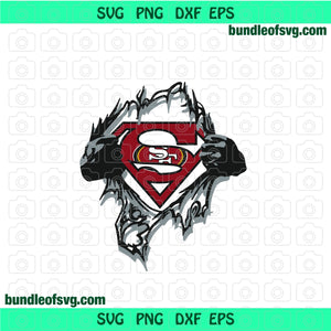 San Francisco 49ers Superman svg Rugby Football sign shirt decor svg png dxf eps cut files cameo cricut
