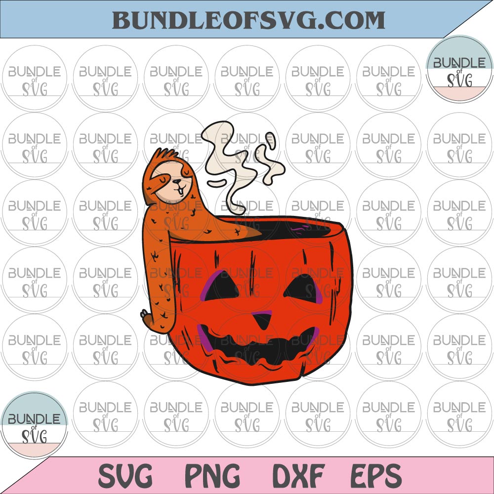 Sloth In Pumpkin svg Halloween Sloth svg Pumpkin Sloth Halloween svg png dxf svg eps png dxf files Cricut