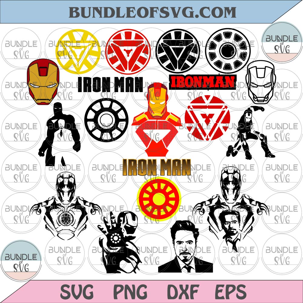 Iron man svg Avengers Iron man Helmet Iron man Reactor sign Iron man logo silhouette svg png dxf eps Files cricut