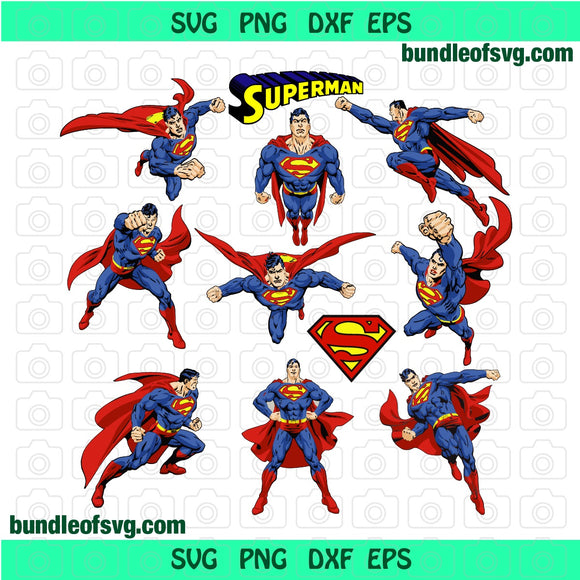 Bundle Superman svg Superman logo svg birthday invitation party svg eps jpg svg cut files Cameo Cricut