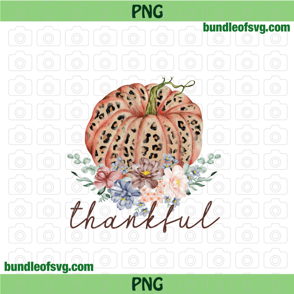 Leopard Pumpkin PNG Sublimation Design Floral Pumpkin Flower Thankful png file