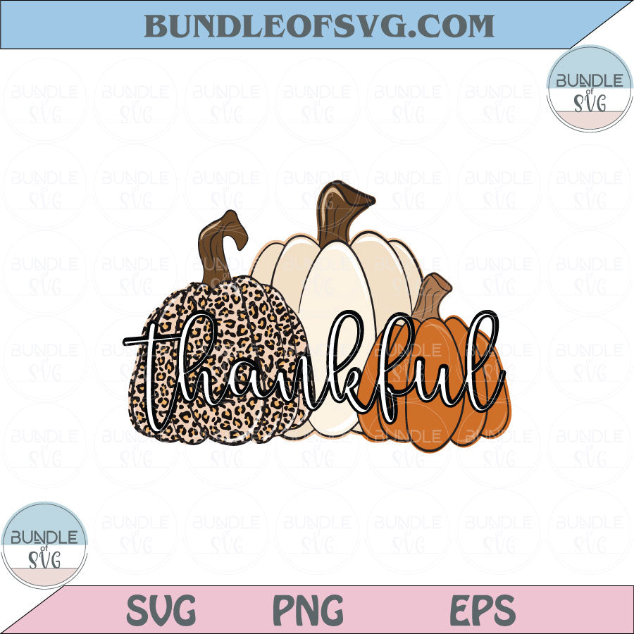Thankful Pumpkin Retro Groovy Leopard Pumpkins Fall Png Sublimation Eps files - BundleofSVG