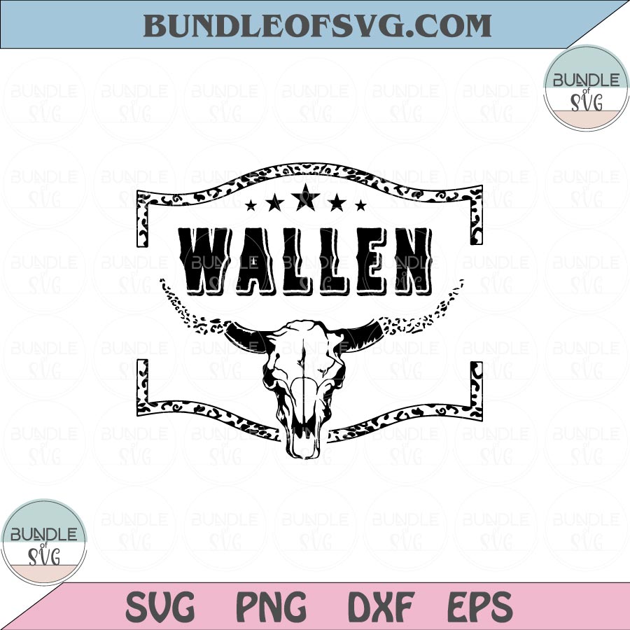 Wallen Bullskull Svg Leopard Bull Skull Wallen Svg Country Svg Png Dxf Eps files Cameo Cricut