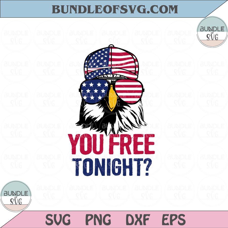 You Free Tonight Svg 4th Of July USA Flag Eagle Sunglasses Svg Png Dxf Eps files Cameo Cricut - BundleofSVG