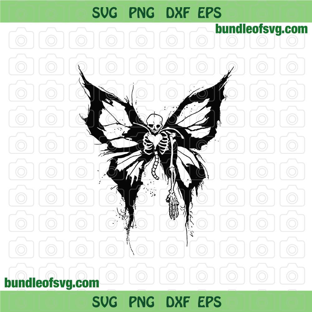 Butterfly skeleton svg halloween skeleton svg skeleton Butterfly svg png dxf files Silhouette cameo Cricut