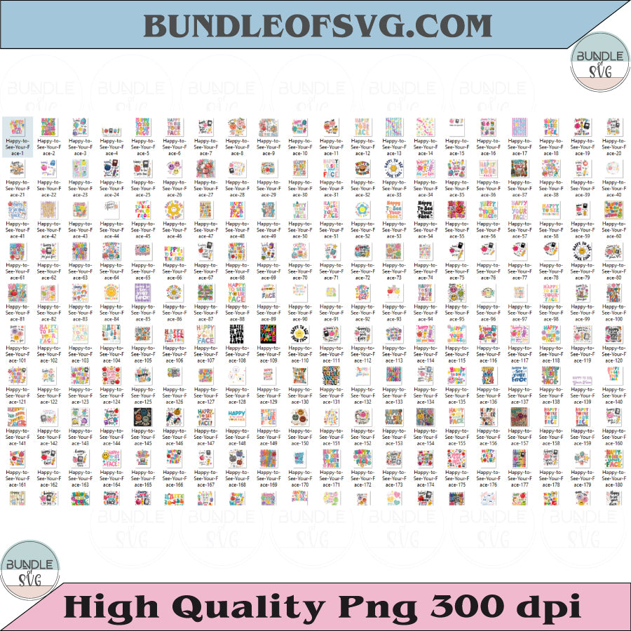 Happy To See Your Face PNG Bundle Back To School Svg Teacher