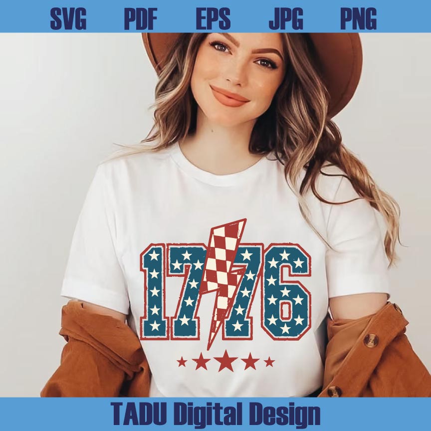 1776 Lighting Svg 4th of July Svg Lightning 1776 Png USA Svg Png Dxf Eps Files - BundleofSVG