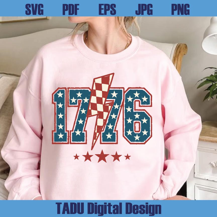 1776 Lighting Svg 4th of July Svg Lightning 1776 Png USA Svg Png Dxf Eps Files - BundleofSVG