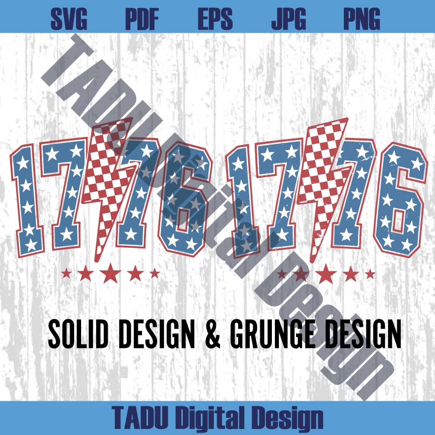 1776 Checkered Lighting Svg 4th of July Svg USA 1776 Png America Svg