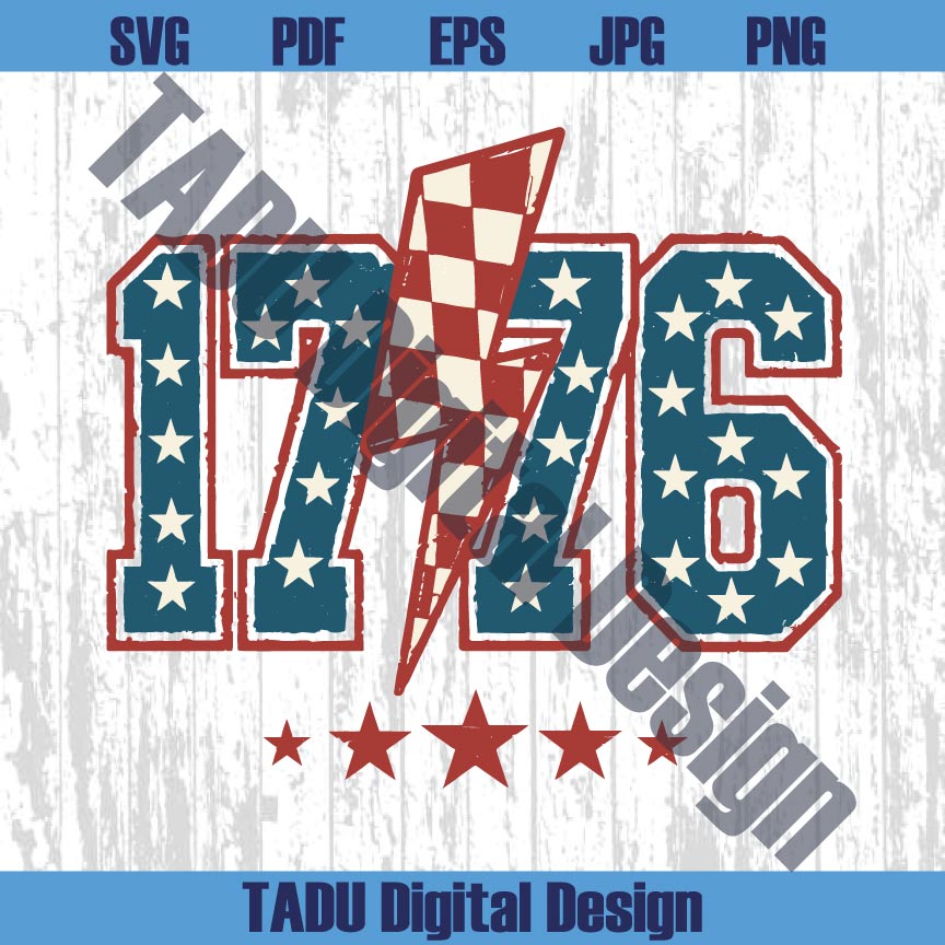 1776 Lighting Svg 4th of July Svg Lightning 1776 Png USA Svg Png