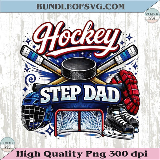 Hockey Step Dad PNG Design Vintage Step Dad Ice Hockey Shirt