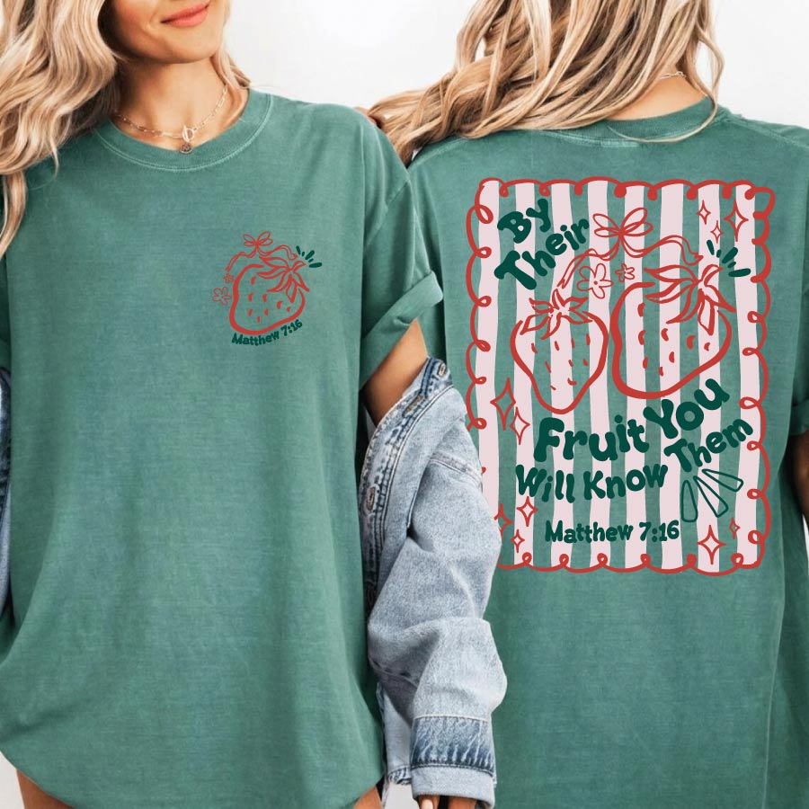 By Their Fruit You Will Know Them Png Preppy Striped Fruit Christian - BundleofSVG