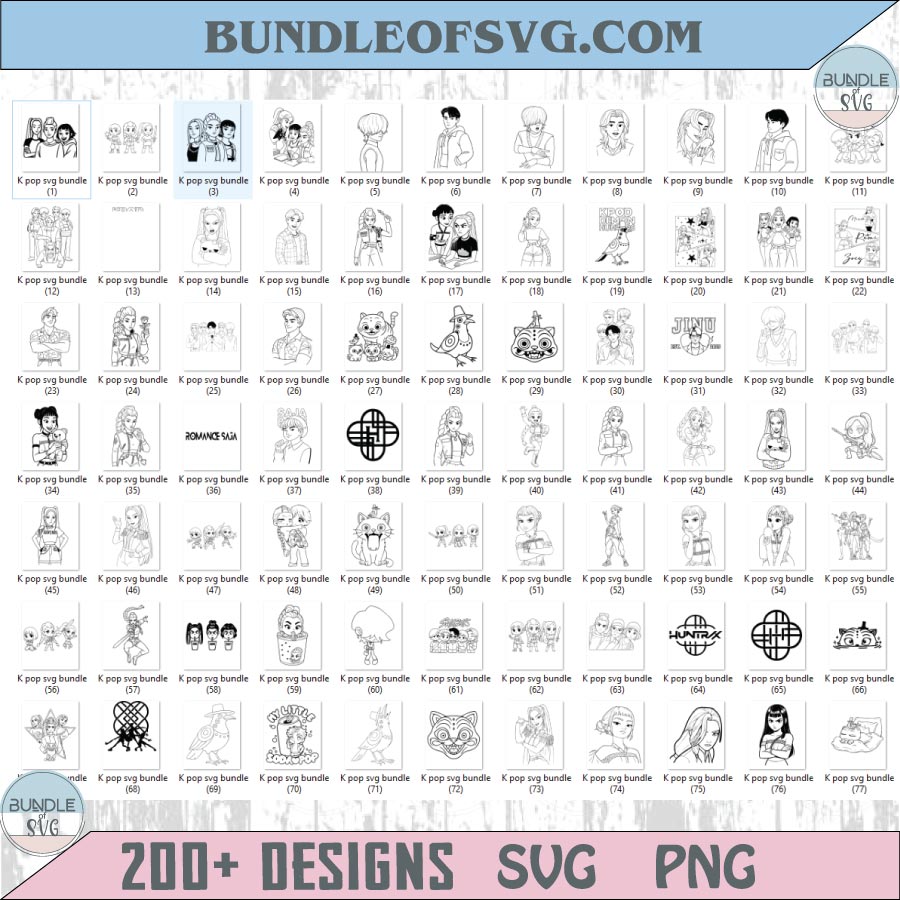 Kpop Demon Hunters Svg Bundle Kpop Demon Hunter Png Set Dxf - BundleofSVG