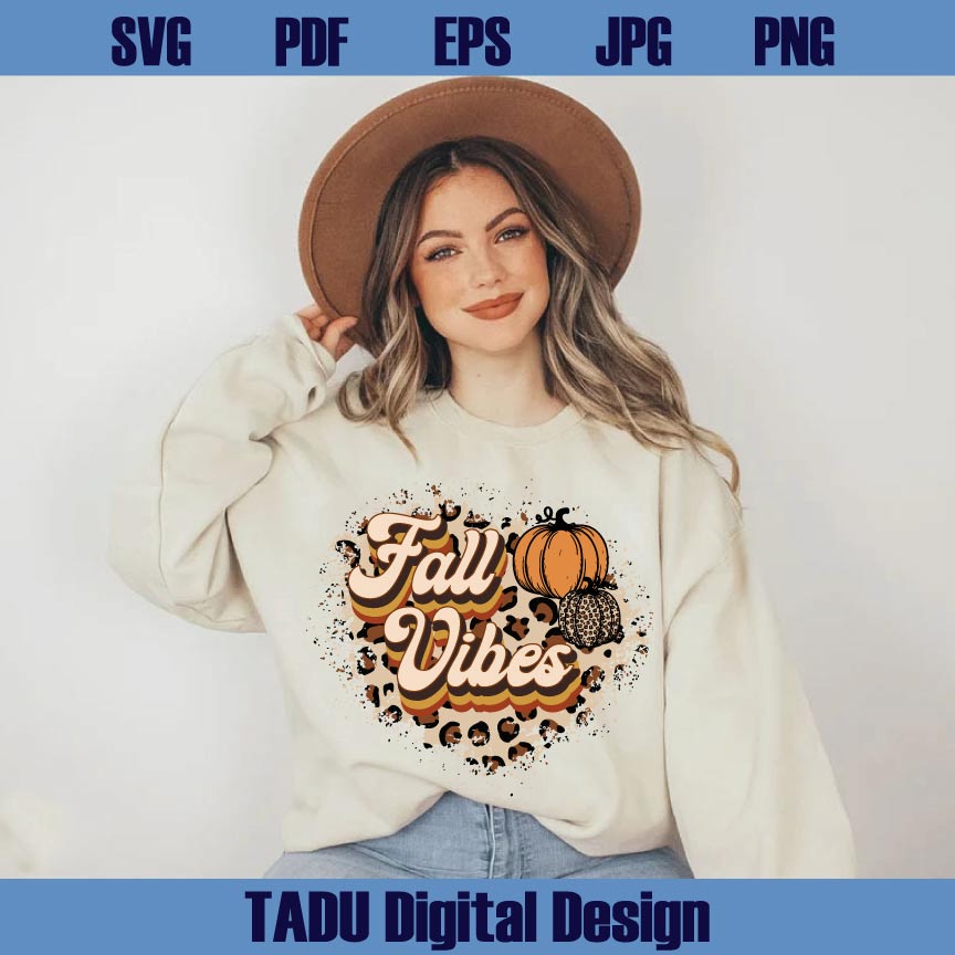 Fall Vibes Svg Autumn Png Leopard Fall Vibes Png Pumpkins Svg Png