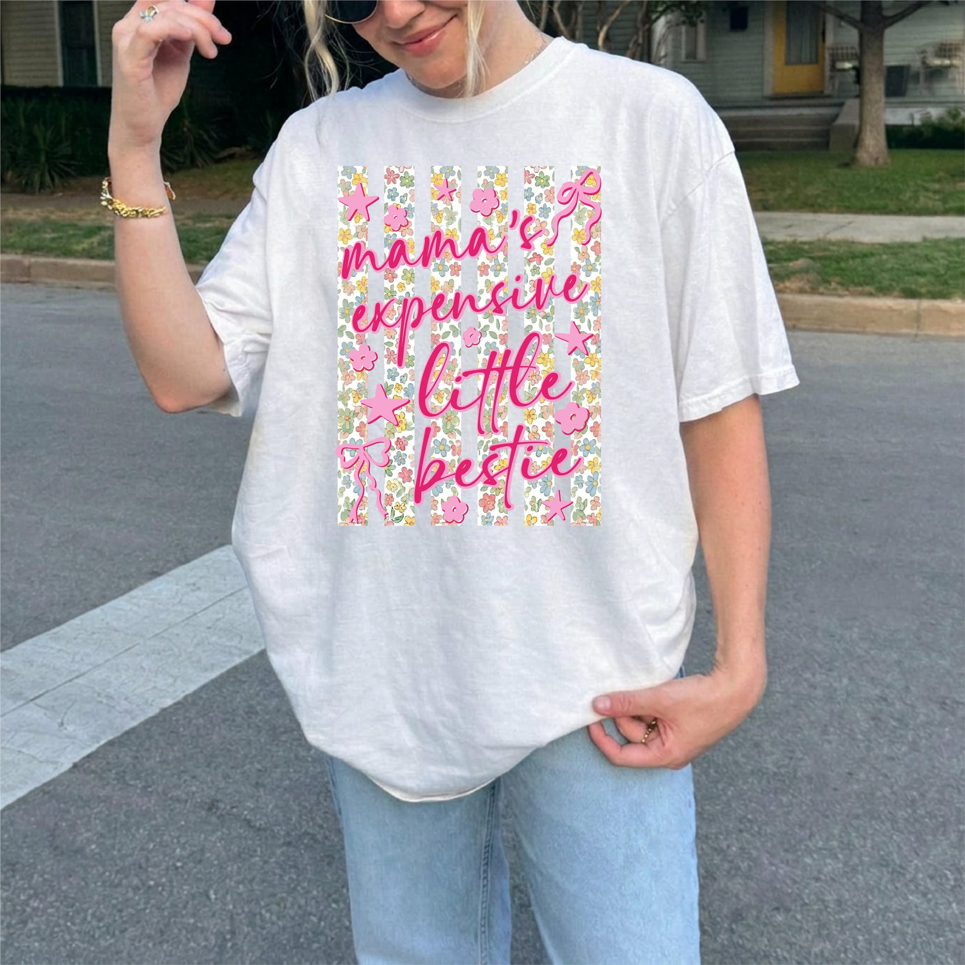 Mama’s Expensive Bestie PNG Striped Design Shirt Toddler Girl Png - BundleofSVG