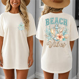 Beach Vibes PNG Front and Back T-Shirt Design Summer Beach Png - BundleofSVG