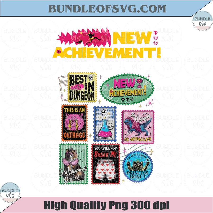 New Achievement PNG Shirt Design Front & Back Donut and Carl Png - BundleofSVG