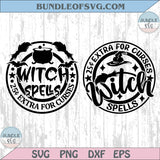 25 Cent Extra for Curses Witch Spells Svg Round Sign Halloween Svg