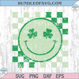 St Patricks Day Png Checkerred Shamrock Eyes Smiley Face Png - BundleofSVG
