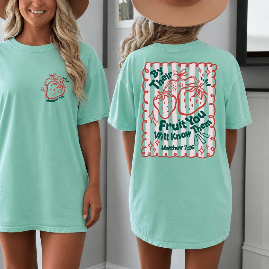 By Their Fruit You Will Know Them Png Preppy Striped Fruit Christian - BundleofSVG