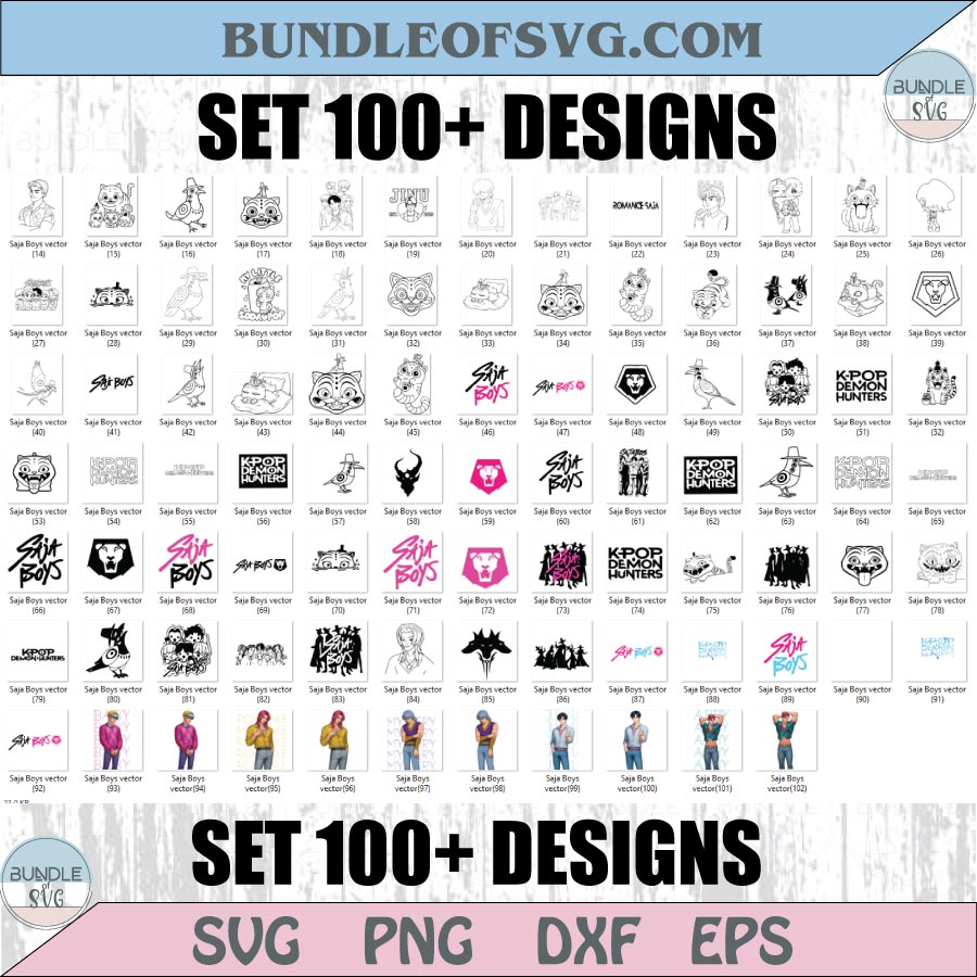 Kpop Demon Hunters Saja Boys Svg Bundle Kpop Saja Boys Png Set