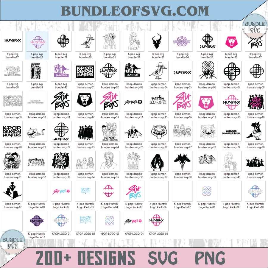 Kpop Demon Hunters Svg Bundle Kpop Demon Hunter Png Set Dxf - BundleofSVG
