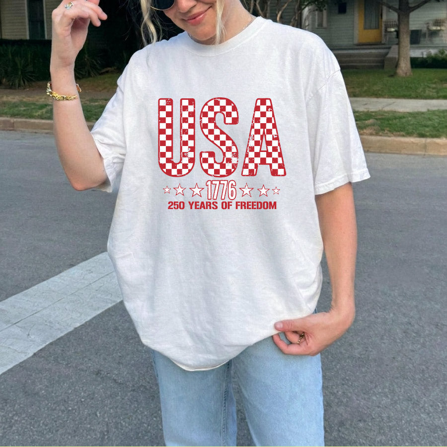 Checkered USA Png America 250 Svg 1776 250 Years of Freedom Png - BundleofSVG