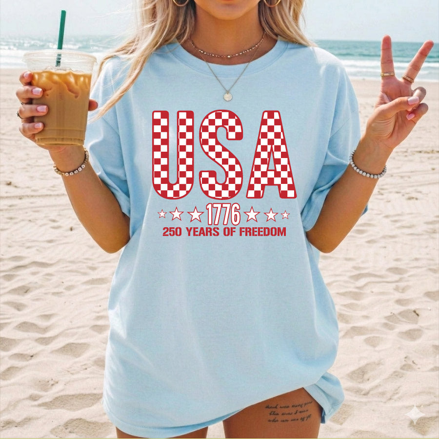 Checkered USA Png America 250 Svg 1776 250 Years of Freedom Png - BundleofSVG