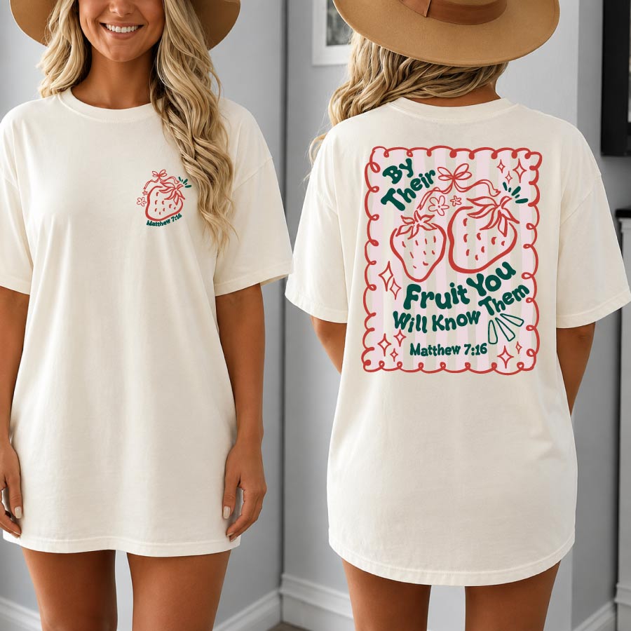 By Their Fruit You Will Know Them Png Preppy Striped Fruit Christian - BundleofSVG