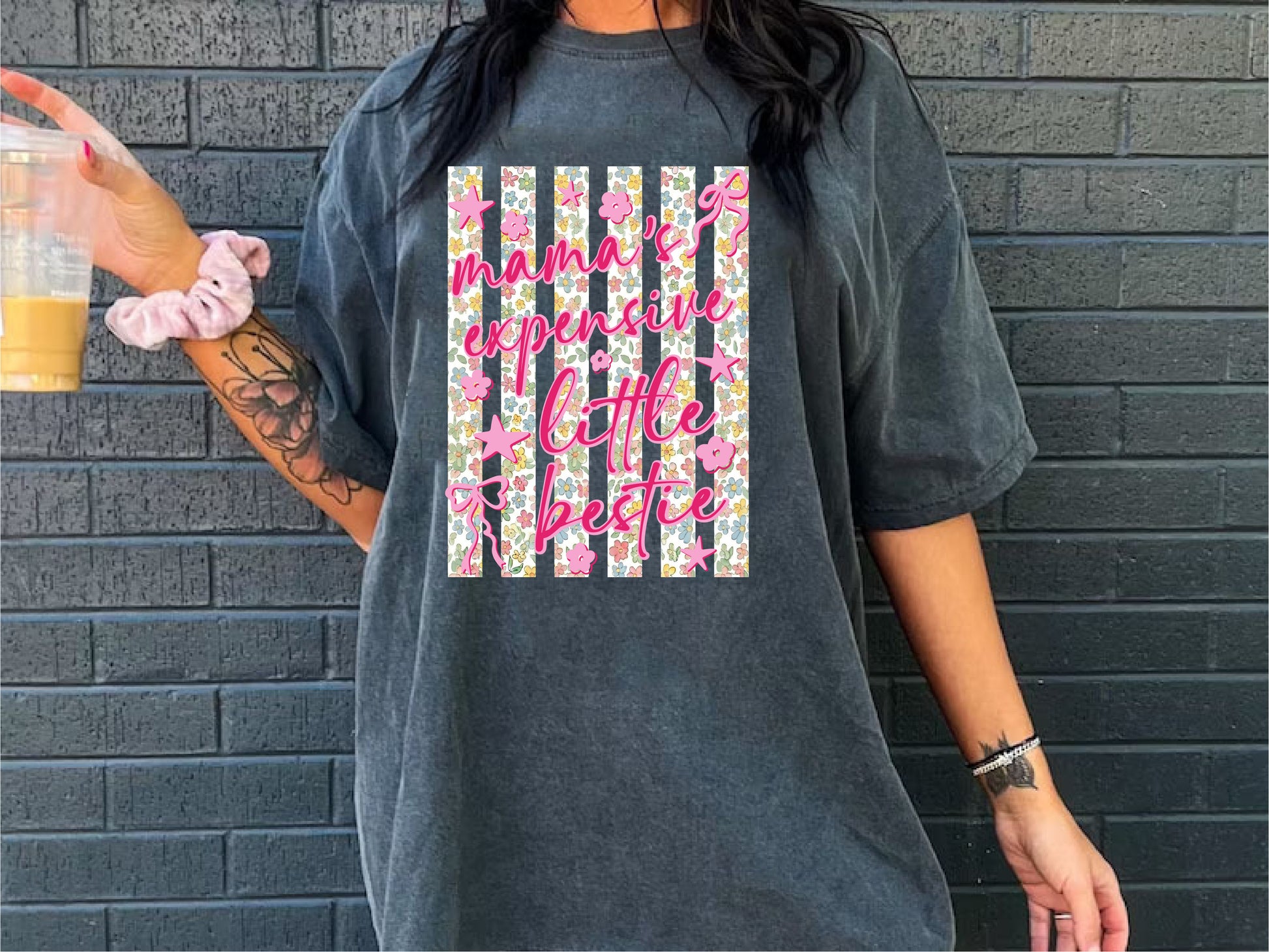 Mama’s Expensive Bestie PNG Striped Design Shirt Toddler Girl Png - BundleofSVG