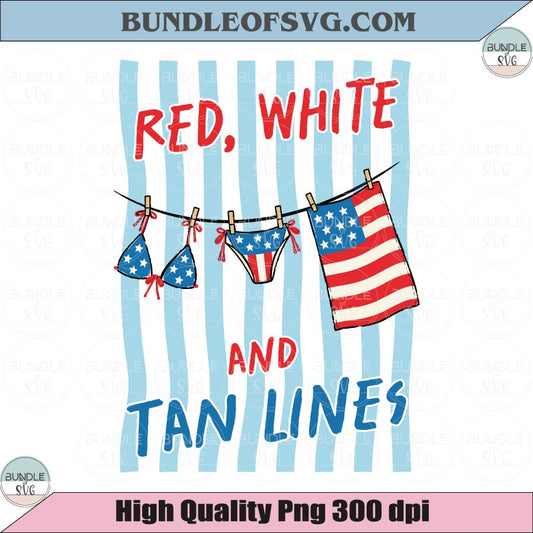 4th of July Red White and Tan Lines SVG Patriotic USA Bikini PNG