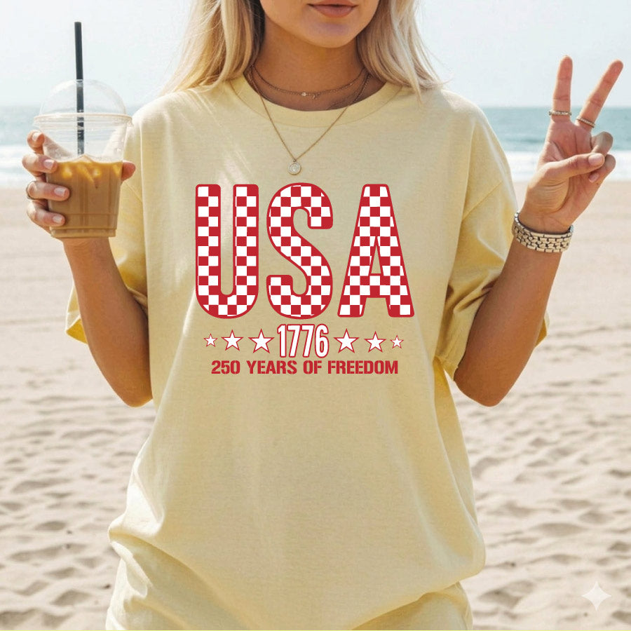 Checkered USA Png America 250 Svg 1776 250 Years of Freedom Png - BundleofSVG