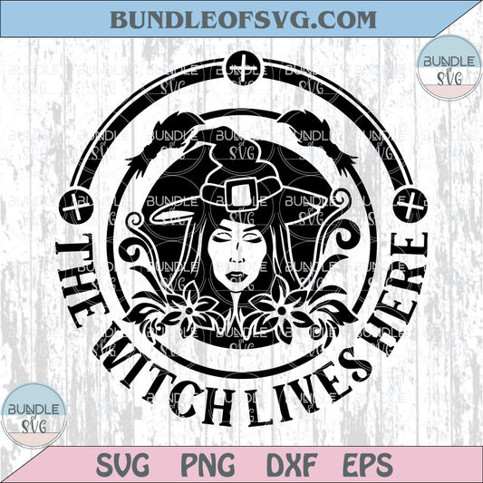 A Witch Lives Her Svg Halloween Round Sign Svg Witchy Png Cricut