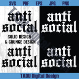 Anti Social Svg Png Snarky Svg Trendy Trucker Hat Patch Svg Cricut