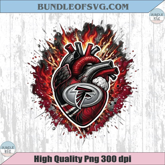 Atlanta Falcons Heart PNG Football Falcons Anatomical Heart Design