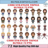 Chibi Stranger Things Png Clipart Bundle Chibi Stranger Png Set