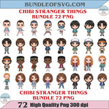 Chibi Stranger Things Png Clipart Bundle Chibi Stranger Png Set