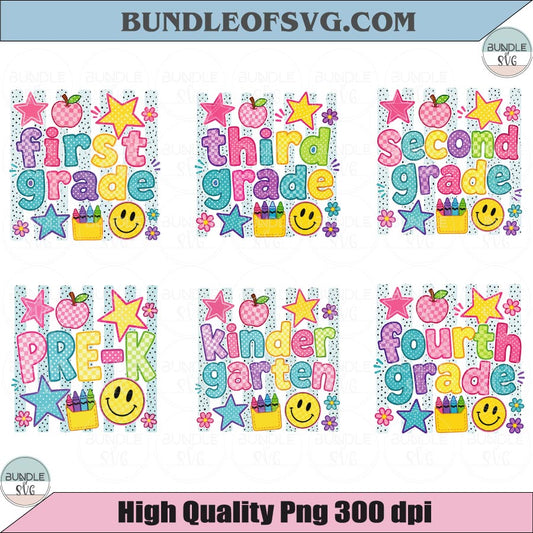 Back to School Bundle Striped Png Toodler Kids Shirt Design